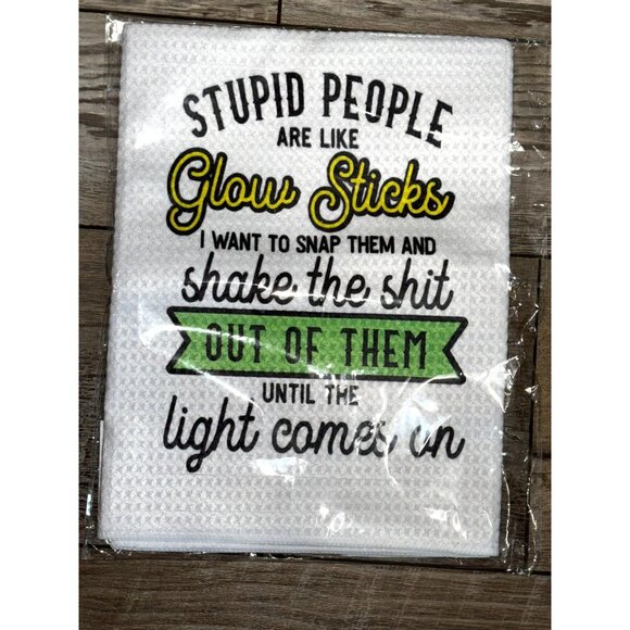 Waffle Towel With Funny Quote Design 15" x 23" By The Crafting Box - Picture 1 of 5